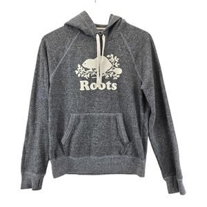 Roots Canada Pullover Hoodie Sweatshirt Womens Small Gray Gorpcore Normcore